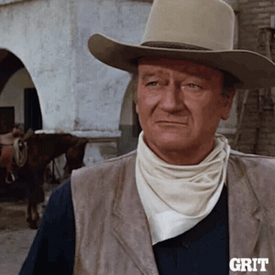 Man In Cowboy Hat And Vest Saying Grit GIF