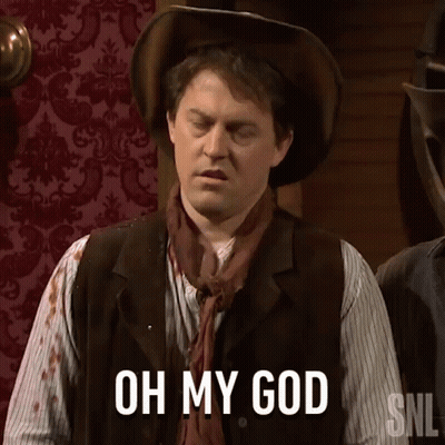 Man In Cowboy Hat And Vest Says Oh My God GIF