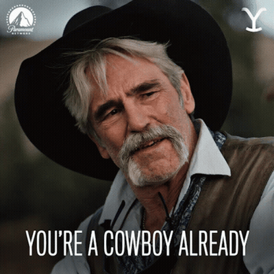 Man In Cowboy Hat And Vest Says You're A Cowboy Already GIF