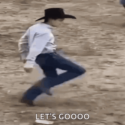 Man In Cowboy Hat Dancing Let's Goooo GIF