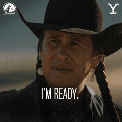 Man In Cowboy Hat I'm Ready Paramount Network Logo GIF