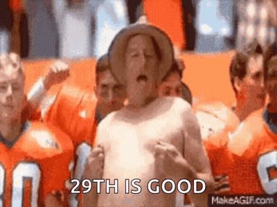 Man In Cowboy Hat In Front Of Football Players Saying 29Th Is Good GIF