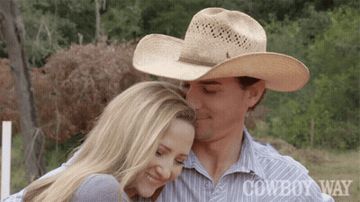 Man In Cowboy Hat Kissing Woman On Forehead Cowboy Way GIF