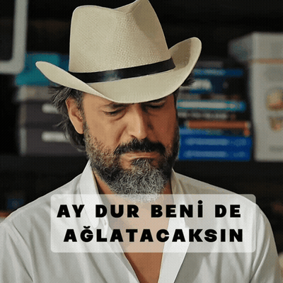 Man In Cowboy Hat Saying Ay Dur Beni De Aglatacaksin GIF
