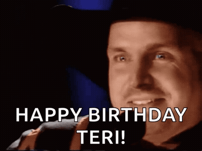 Man In Cowboy Hat Saying Happy Birthday Teri GIF