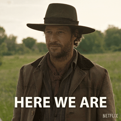 Man In Cowboy Hat Saying Here We Are GIF