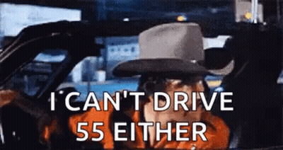 Man In Cowboy Hat Saying I Can't Drive 55 Either GIF
