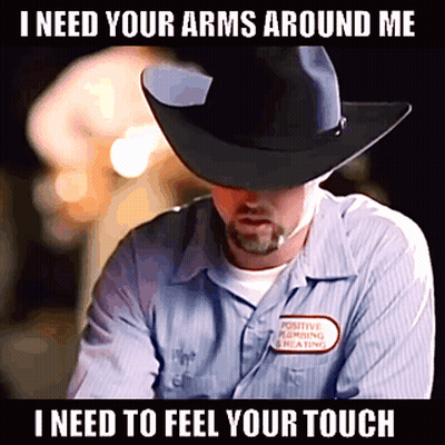 Man In Cowboy Hat Saying I Need Your Arms GIF