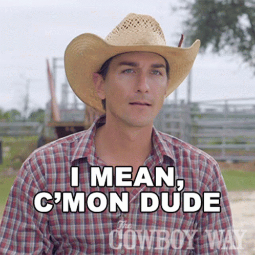 Man In Cowboy Hat Says I Mean C Mon Dude GIF