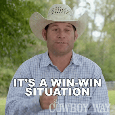 Man In Cowboy Hat Says It's A Win Win Situation GIF