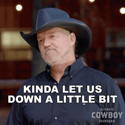 Man In Cowboy Hat Says Kinda Let Us Down A Little Bit GIF