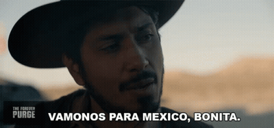 Man In Cowboy Hat Says Vamonos Para Mexico GIF