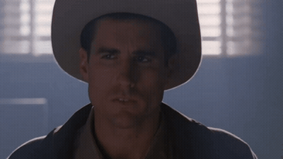 Man In Cowboy Hat Serious Look GIF