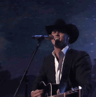 Man In Cowboy Hat Singing GIF