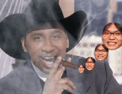 Man In Cowboy Hat Smoking Cigar GIF