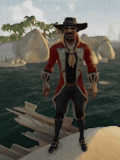 Man In Cowboy Hat Standing On Beach GIF