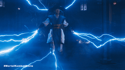 Man In Cowboy Hat Surrounded By Lightning GIF