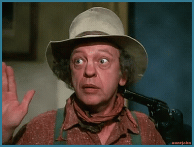 Man In Cowboy Hat With Gun Pointing At Face GIF
