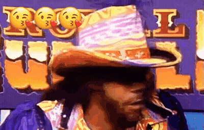 Man In Cowboy Hat With I Love You Sign GIF