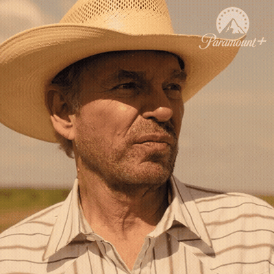 Man In Cowboy Hat With Paramount Logo GIF