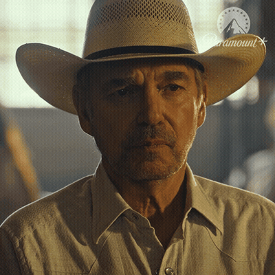 Man In Cowboy Hat With Paramount Logo GIF