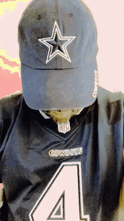Man In Cowboys Jersey And Hat GIF