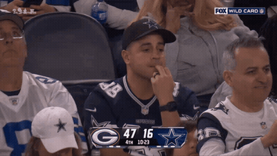 Man In Cowboys Jersey Watching Fox Game GIF