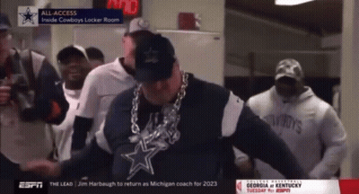 Man In Cowboys Sweatshirt Dancing GIF