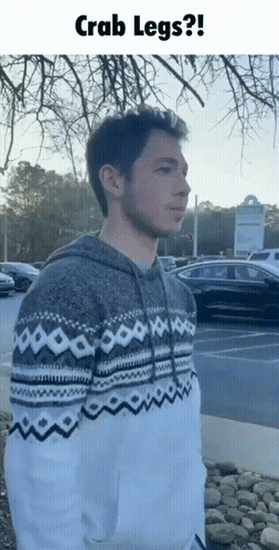 Man In Crab Legs Sweater GIF