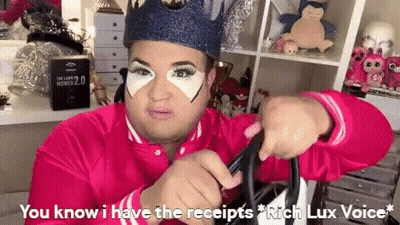 Man In Crown And Pink Jacket Saying You Know I Have The Receipts Rich Lux Voice GIF