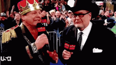 Man In Crown Talking Into Microphone GIF
