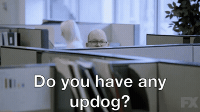 Man In Cubicle Saying Do You Have Any Updog GIF