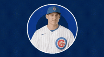 Man In Cubs Jersey And Blue Hat GIF