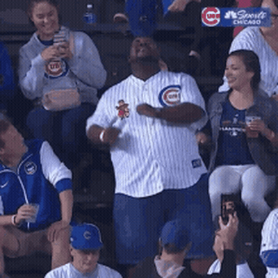 Man In Cubs Jersey Dancing GIF