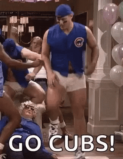 Man In Cubs Jersey Dancing GIF