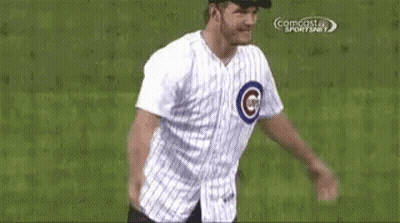 Man in Cubs Jersey Dancing