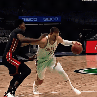 Man In Dallas Jersey Dribbling Ball GIF