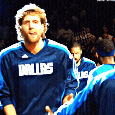 Man In Dallas Jersey With Other Players GIF