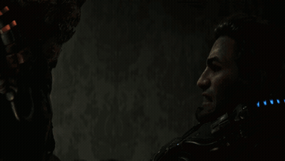 Man In Dark Room Looking At Monster GIF