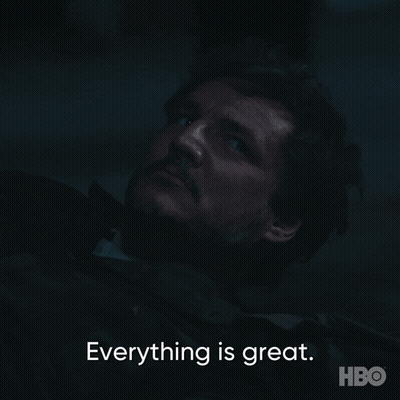 Man In Dark Room Saying Everything Is Great GIF