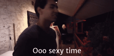 Man In Dark Room With Ooo Sexy Time GIF