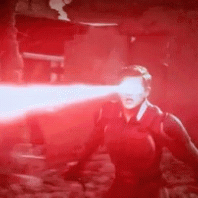 Man In Dark Room With Red Eye Light GIF