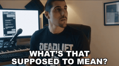 Man In Deadlift Shirt At Computer And Keyboard GIF