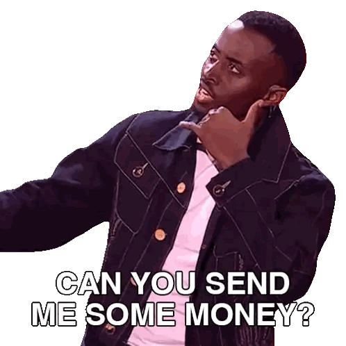 Man In Denim Asking For Money Sticker