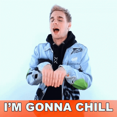 Man In Denim Jacket Saying I'm Gonna Chill GIF