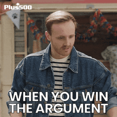 Man In Denim Jacket Saying When You Win GIF