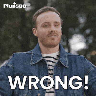 Man In Denim Jacket Says Wrong GIF
