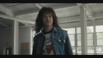 Man In Denim Jacket With Tiger T-Shirt GIF