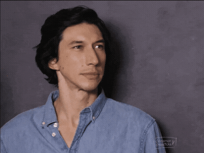 Man In Denim Shirt Looking Away GIF