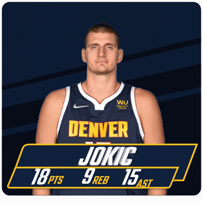Man In Denver Jersey 18 Pts 9 Reb 15 Ast GIF